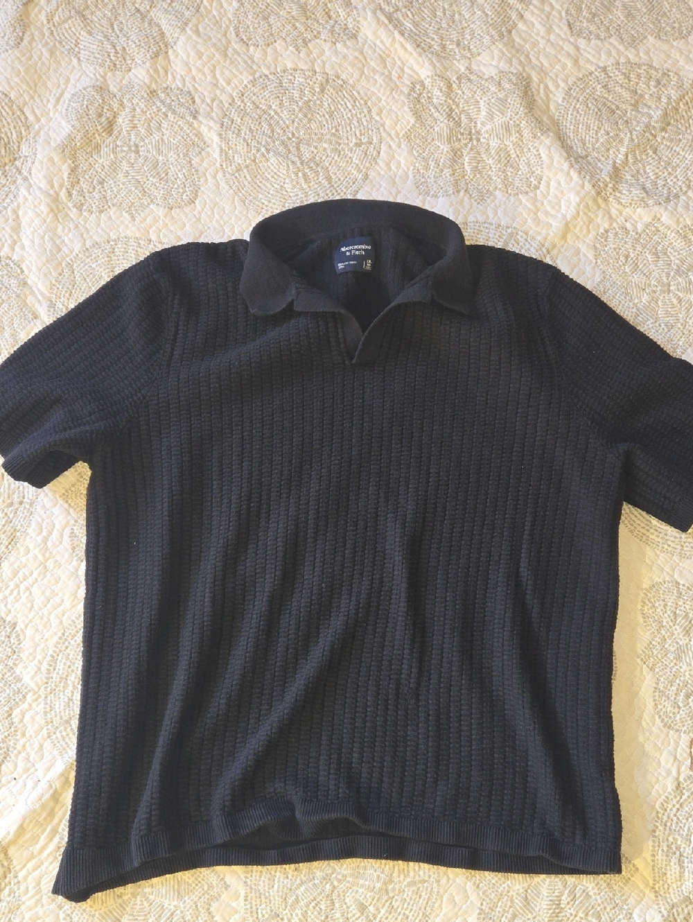 Abercrombie & Fitch Black Short-Sleeve Polo